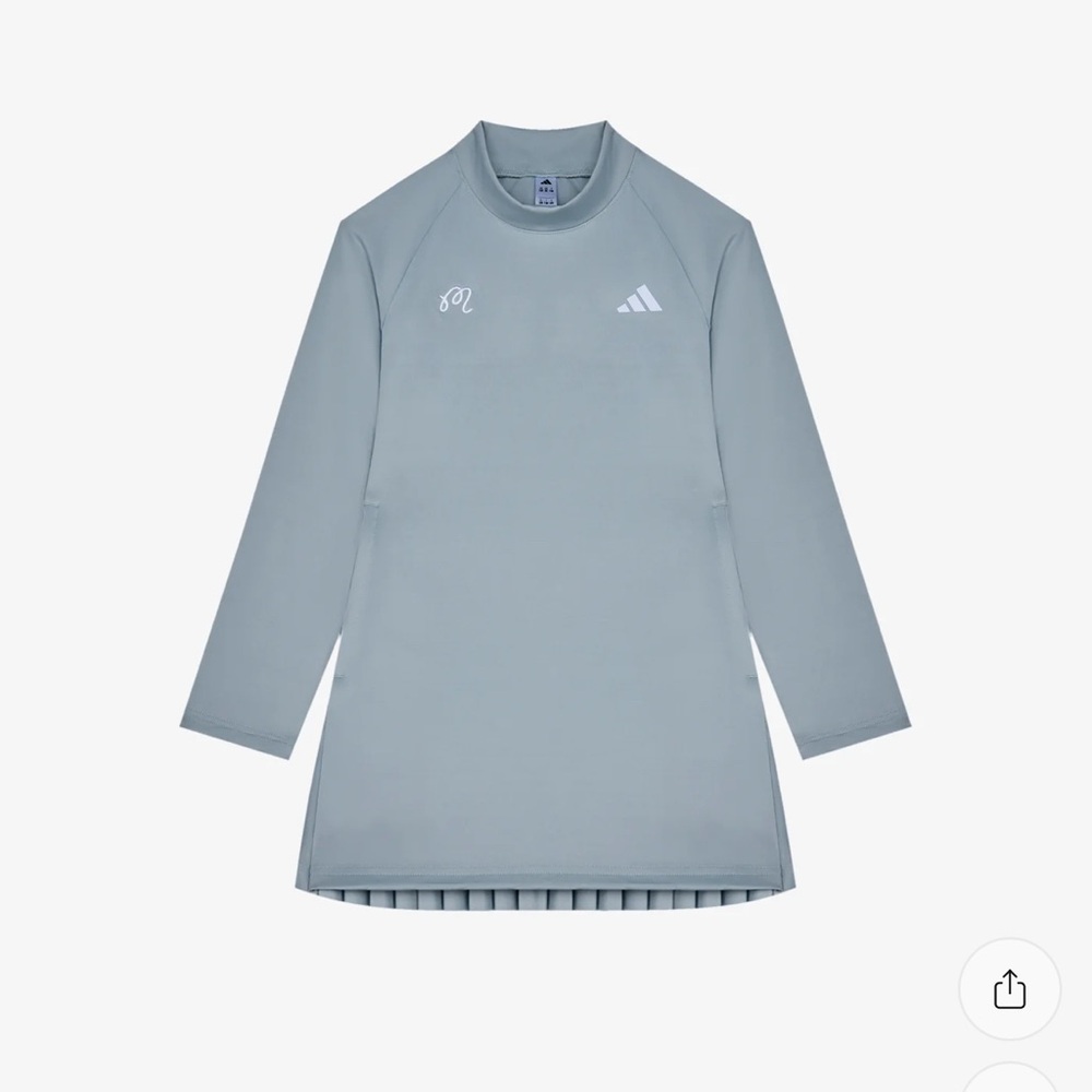 Malbon Adidas Youth Light Gray Long Sleeve Dress